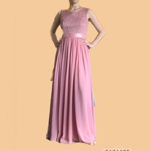 Small rosey pink floor-length dress for bridesmaid or formal wear